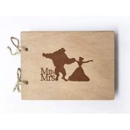 Frog Studio Home Wedding Guest Book - Wood Notebook - inspired by Beauty and the Beast