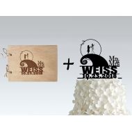 Frog Studio Home Bundle: Cake Topper + Wedding Guest Book - inspired by Nightmare Before Christmas
