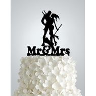 Frog Studio Home Acrylic Wedding cake Topper - Harley Quinn & Deadpool