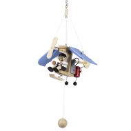 From there to Here Wupper Airlines Weighted Hanging Mobile Wooden Airplane Blue