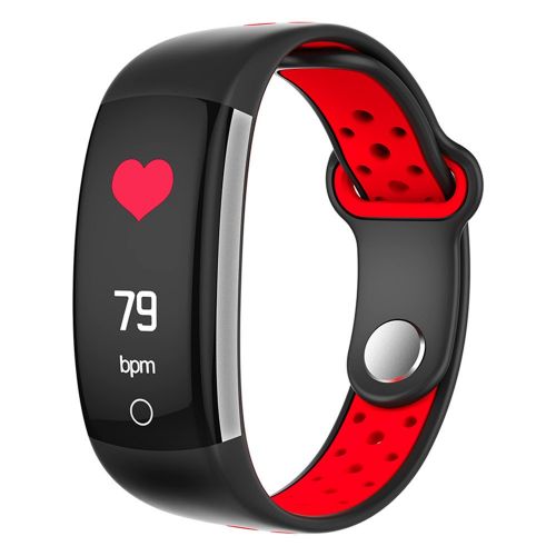  FromPRO Smart Bracelet Women Q6 Bluetooth Smartwatch Men Heart Rate Blood Pressure Monitor Sport Watch Fitness Tracker for Android IOS(redblack)