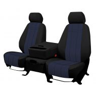 Front Seats: ShearComfort Custom Waterproof Cordura Seat Covers for Chevy Silverado (2007-2009) in Black w/Blue for 40/20/40 w/Adjustable Headrests and Folddown Center Console w/Cu