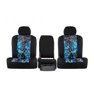 Front Seats: ShearComfort Custom Moon Shine Seat Covers for Toyota Tundra (2014-2019) in Undertow Camo Sport for 40/20/40 w/Folddown Center Console and 3 Adjustable Headrests