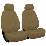 Front Rear SEAT: ShearComfort Custom Waterproof Cordura Seat Covers for Toyota Highlander (2014-2019) in Tan for Buckets w/Inner Arms and Adjustable Headrests