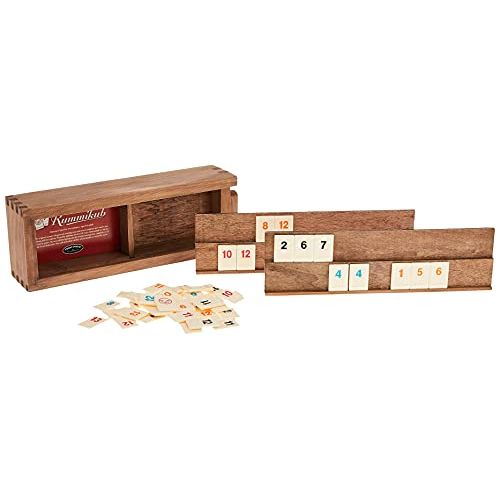  Front Porch Classics Rummikub, Rummy Tile Board Game with Durable Wooden Rack and Case for Travel, 106 Tiles