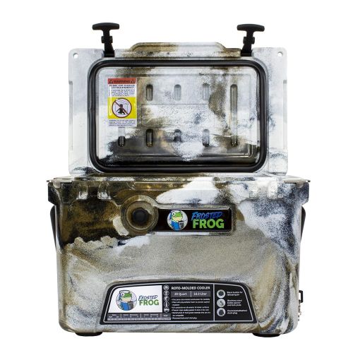  Frosted Frog Desert Camo 20 Quart Ice Chest Heavy Duty High Performance Roto-Molded Commercial Grade Insulated Cooler