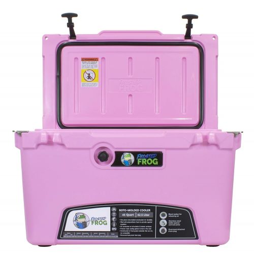  Frosted Frog Pink 45 Quart Ice Chest Heavy Duty High Performance Roto-Molded Commercial Grade Insulated Cooler