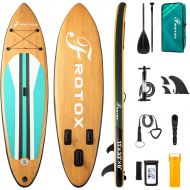 Frotox Inflatable Stand Up Paddle Board, 11×33×6(6 Thick) ISUP Non-Slip Deck,Bottom Fin for Paddling, Surf Control with Premium SUP Accessories & Backpack for Youth Adults Beginner