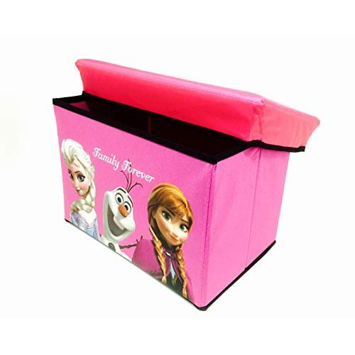  [아마존베스트]Frozen. Princess Elsa Anna & Olaf Foldable Storage Box & Stool (HOT Pink)