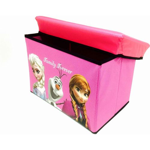  [아마존베스트]Frozen. Princess Elsa Anna & Olaf Foldable Storage Box & Stool (HOT Pink)