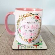 Frozenintimegifts Pink rose personalised name mug floral wreath personalized mug custom coffee mug Teacher gift tea mug Gift for her teacher appreciation