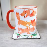 Frozenintimegifts Watercolour Fox mug Coffee Mug Cute coffee mug Tribal decor Arrow Ceramic 11oz mug Mugs Animal Mug Gift for him or her