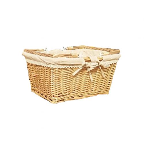  FrtyJdsa Handmade Wicker Basket Insulated Multi-Season Outdoor Household Portable Picnic Set with Handle Shopping Available-A 27x20x15cm