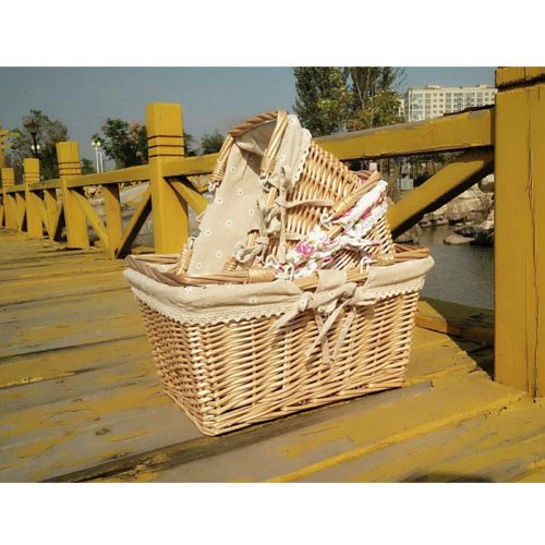  FrtyJdsa Handmade Wicker Basket Insulated Multi-Season Outdoor Household Portable Picnic Set with Handle Shopping Available-A 27x20x15cm