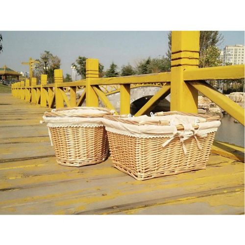  FrtyJdsa Handmade Wicker Basket Insulated Multi-Season Outdoor Household Portable Picnic Set with Handle Shopping Available-A 27x20x15cm