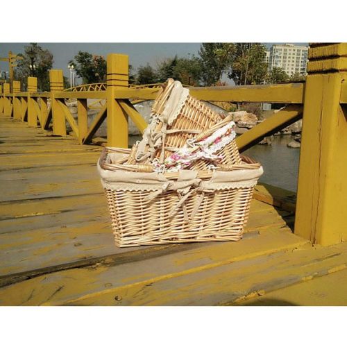  FrtyJdsa Handmade Wicker Basket Insulated Multi-Season Outdoor Household Portable Picnic Set with Handle Shopping Available-A 27x20x15cm