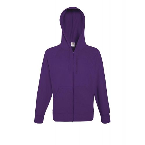  Fruit+of+the+Loom Fruit of the Loom Lightweight Hooded Sweat Jacket - 14 Colours/Size Sml-2XL
