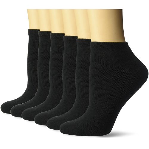  Fruit+of+the+Loom Fruit of the Loom Womens 6-Pack Sport No Show Sock, Black, Shoe Size: 4-10