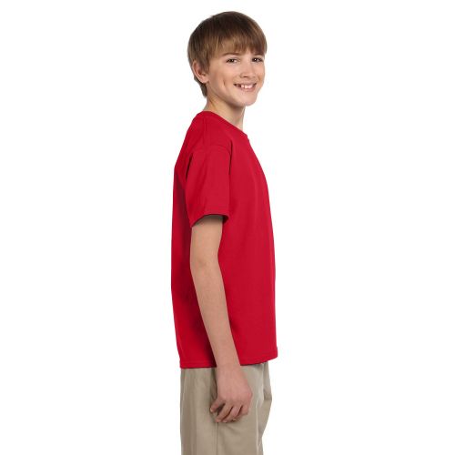 Fruit Of The Loom Boys Heavy Cotton Heather Fiery Red T-Shirt