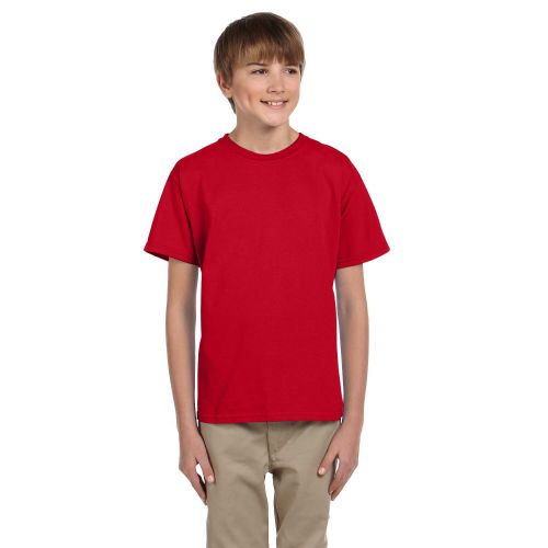  Fruit Of The Loom Boys Heavy Cotton Heather Fiery Red T-Shirt