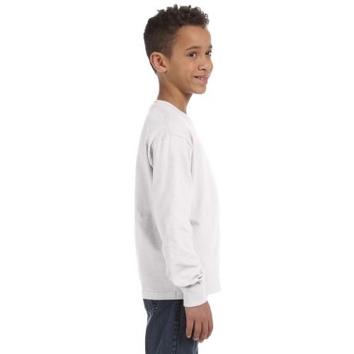  Fruit of the Loom Boys White 100-percent 5-ounce Heavy Cotton Heather Long-sleeved T-shirt by Fruit of the Loom