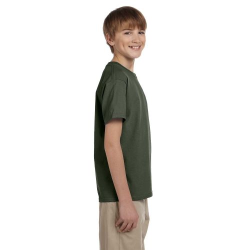  Fruit Of The Loom Boys Green Cotton T-shirt