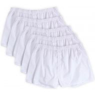 Fruit of the Loom Mens 5-Pack Solid White Boxers 5P595 (Small (Waist 28-30))