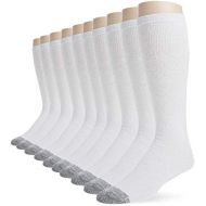 Brother Mens Cotton Work Gear Tube Socks | Cushioned, Wicking, Durable | 10 Pack, white, Shoe Size: 6-12