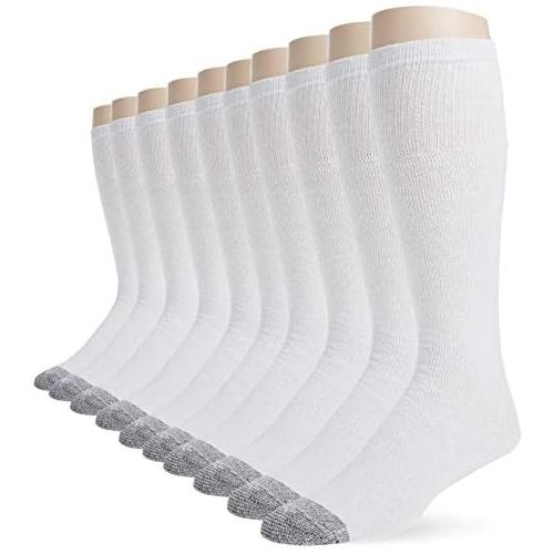 브라더 Brother Mens Cotton Work Gear Tube Socks | Cushioned, Wicking, Durable | 10 Pack, white, Shoe Size: 6-12