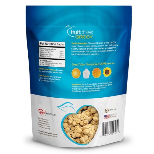  Fruitables Greek Crunchy Dog Treats Vanilla Yogurt Flavor With Pumpkin Granola & Greek Yogurt 7 Oz