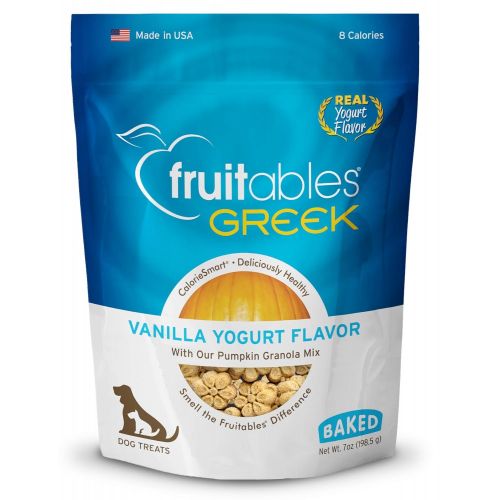  Fruitables Greek Crunchy Dog Treats Vanilla Yogurt Flavor With Pumpkin Granola & Greek Yogurt 7 Oz