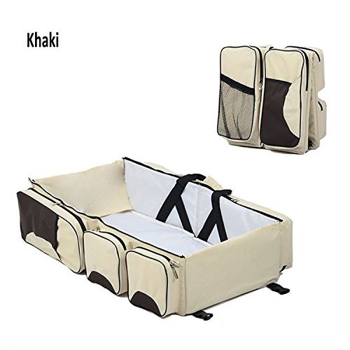  Fsight 3 in 1 - Diaper Bag - Travel Bassinet - Change Station - (Cream) - Multi-purpose Baby Diaper Tote Bag Bed Nappy Infant Carrycot Crib Cot Nursery Portable Change Table Portac