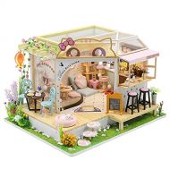 Fsolis DIY Dollhouse Miniature Kit with Furniture, 3D Wooden Miniature House , 1:24 Scale Miniature Dolls House kit M2111…