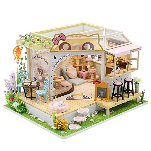  Fsolis DIY Dollhouse Miniature Kit with Furniture, 3D Wooden Miniature House , 1:24 Scale Miniature Dolls House kit M2111…