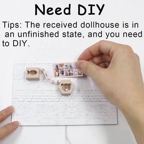  Fsolis DIY Dollhouse Miniature Kit with Furniture, 3D Wooden Miniature House , 1:24 Scale Miniature Dolls House kit M2111…