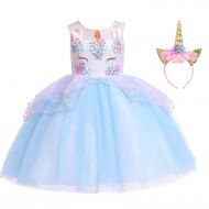 FuDaBang Toddler Baby Girl Unicorn Costume Pageant Flower Princess Party Dress