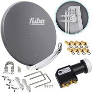 [아마존베스트]Fuba DAA 850 A 85 cm Satellite Dish Anthracite Aluminium Reflector + HB Digital UHD Quad LNB 4 Participants Direct Connection Black 4K Utra HDTV Full HD 3D Capable + 8x Gold-Plated