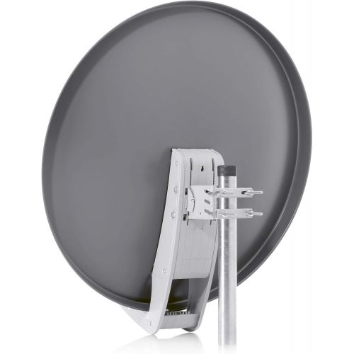  [아마존베스트]Fuba DAA 850 A 85 cm Satellite Dish Anthracite Aluminium Reflector + HB Digital UHD Quad LNB 4 Participants Direct Connection Black 4K Utra HDTV Full HD 3D Capable + 8x Gold-Plated