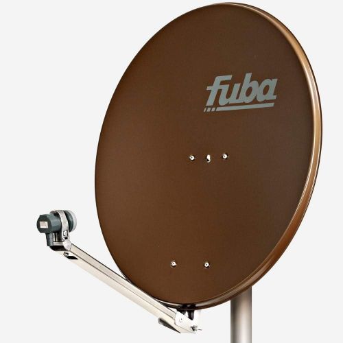  [아마존베스트]-Service-Informationen Fuba 1 participant satellite system DAL 801 B, complete satellite system with Fuba DAL 800 B aluminium satellite bowl/satellite mirror brown + Fuba DEK 117 single LNB for 1 receive