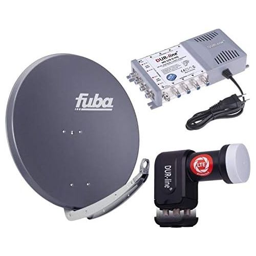  [아마존베스트]-Service-Informationen Fuba DAA 850 A Digital Satellite Dish 85 cm Aluminium Anthracite + DUR-Line + Ultra Quattro LNB + DUR-line MS 5/8 G-HQ Satellite Multiswitch 8 Participants (DVB-S2, HDTV, UHD/4K, 3