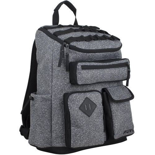  Fuel Multi-Pocket Cargo Backpack with High Capacity Top-Loader Entry, Gray Static Dots/Black