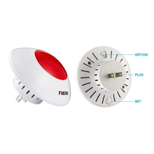 Fuers Standalone Home Office & Shop Security Alarm System Kit,Wireless Indoor Strobe Flashing Siren with Remote Key Fob and Door Contact Sensor