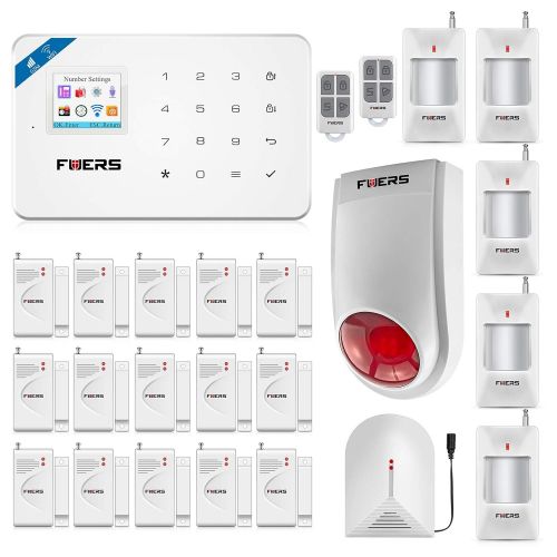  Fuers DIY W18 Wireless GSM + WiFi Home and Business Security Burglar Alarm System Kit Auto Dialing Dialer Android iOS APP Control + Wireless Siren Loud up to 110db