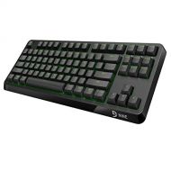 Fuhlen G87S TKL Mechanical Gaming Keyboard, 87 Keys Wired Keyboard with Green Backlit PBT Keycaps, Cherry MX Blue Switch (Black)