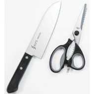 Fuji EnviroMAX Fuji cutlery kitchen knife set ZACKS Sachs Giza blade kitchen knife Santoku knife and kitchen scissors FC-252 [Home & Kitchen]