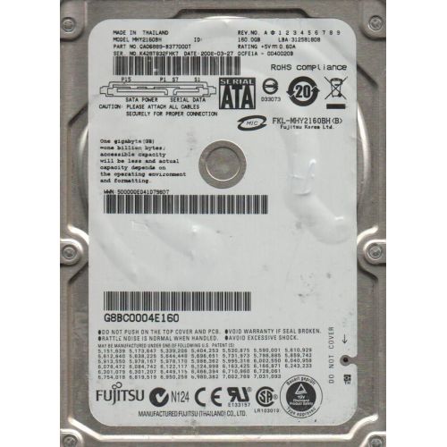  Fujitsu MHY2160BH 2.5-Inch 160GB SATA/150 5400RPM 8MB Notebook Hard Drive