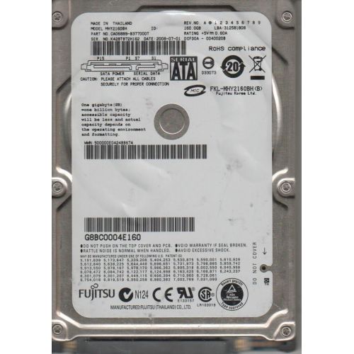  Fujitsu MHY2160BH 2.5-Inch 160GB SATA/150 5400RPM 8MB Notebook Hard Drive