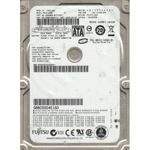  Fujitsu MHY2160BH 2.5-Inch 160GB SATA/150 5400RPM 8MB Notebook Hard Drive