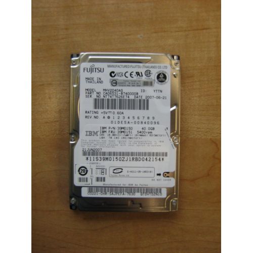  Fujitsu MHV2040AS 40GB 5400 RPM 8MB Cache IDE Ultra ATA100 / ATA-6 2.5-inch Notebook Hard Drive