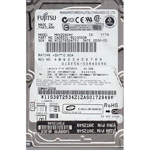  Fujitsu MHV2040AH 40GB Hard Drive